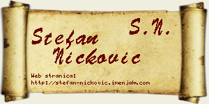 Stefan Ničković vizit kartica